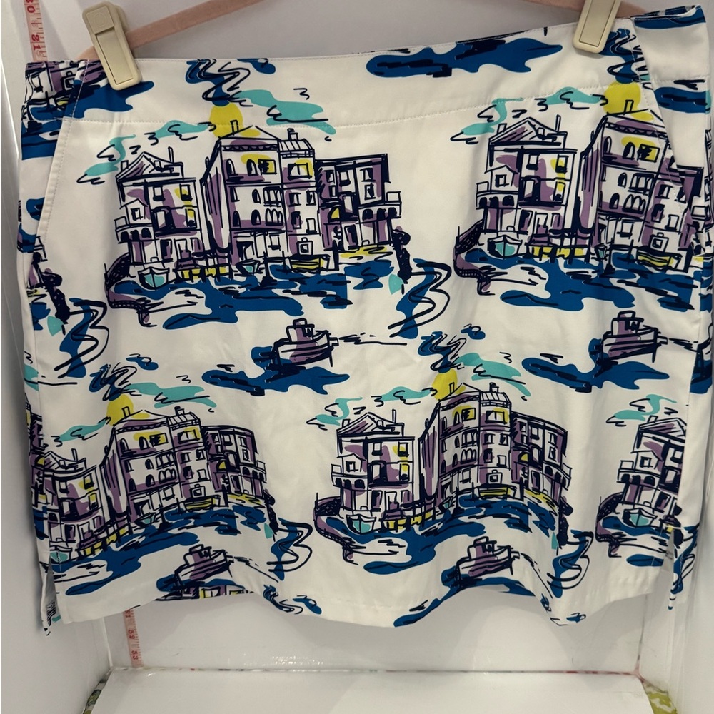 Lady Hagen White Skort with Blue and Purple Design